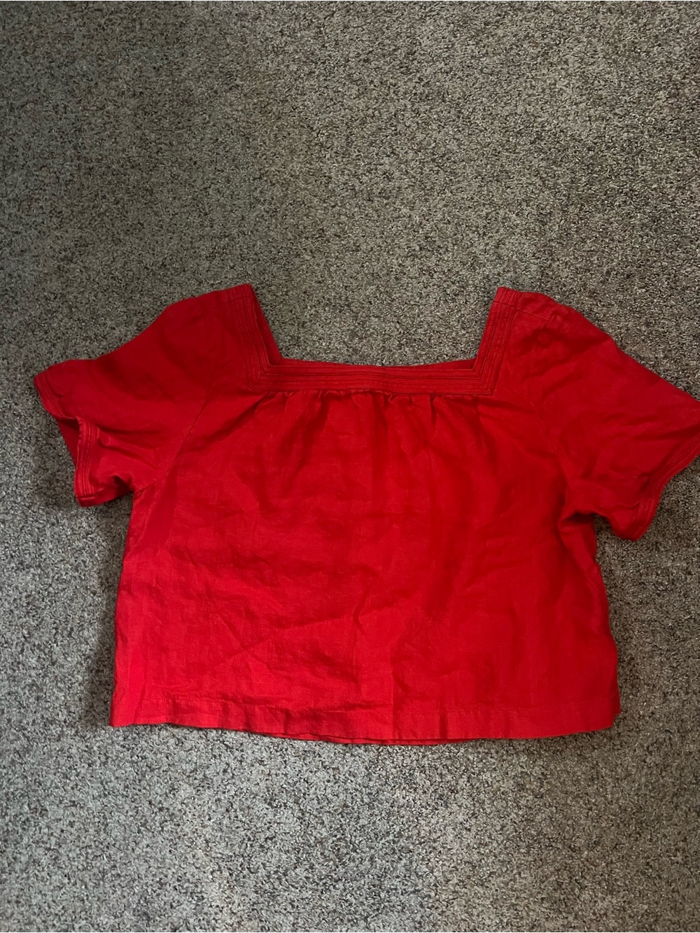 J. Crew Red Square-Neck Crop Top
